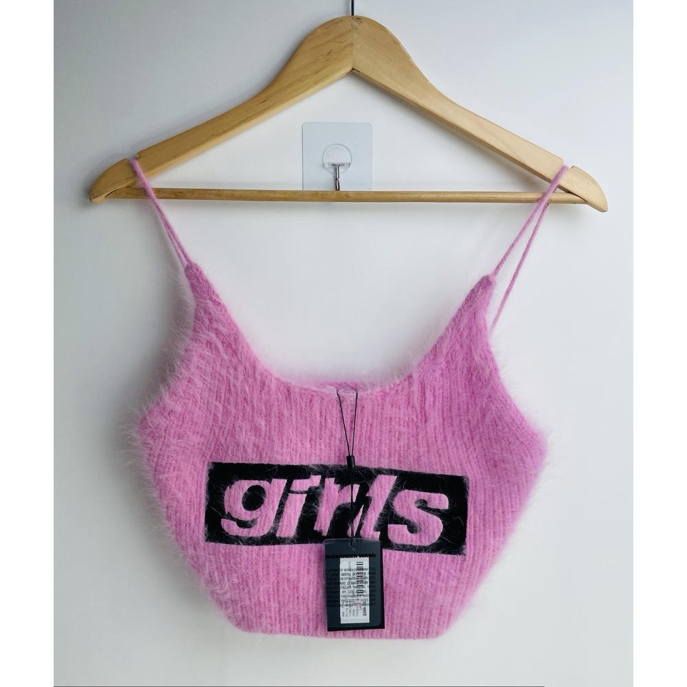ALEXANDER WANG Knitted angora blend crop top Size Medium